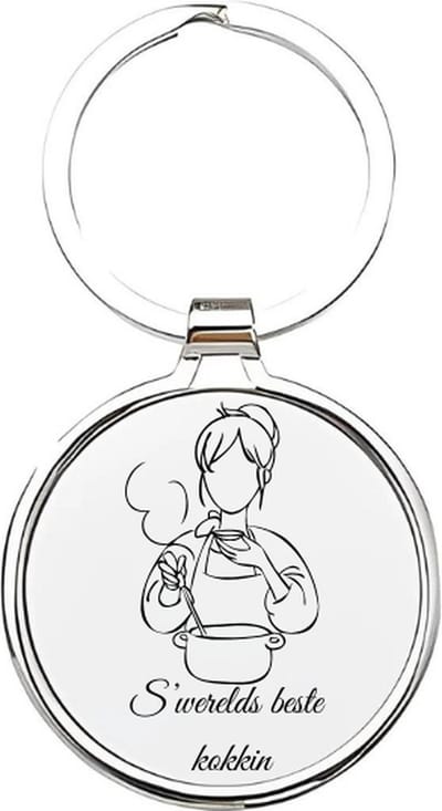 Akyol - s' werelds beste kokkin Sleutelhanger - Kok - de beste kok die er is - chef - chefkok - keukenmedewerker - koken - eten - restaurant - keukenmeester - keuken - kelner - sterrenchef - 4 x 7,5 CM
