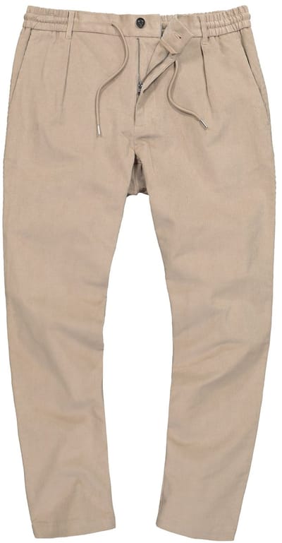 JP 1880 - Heren - Chino instapbroek met tailleband corduroy - Beige - Maat 3XL