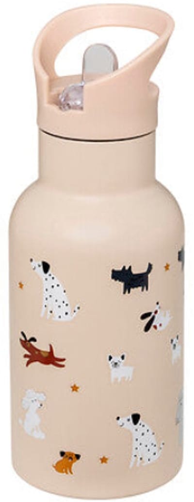 Atmosphera Kids Back to school - Drinkfles RVS - Beige - 350 ML - Hondjes