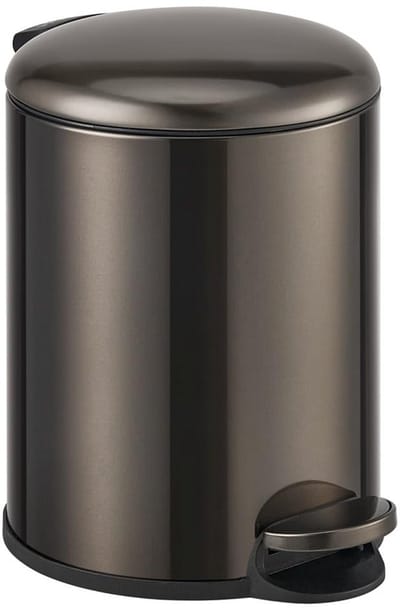 Prullenbak - Afvalbak - Hygiënisch Werken - Soft-close mechanisme - 5 Liter - Gun metal