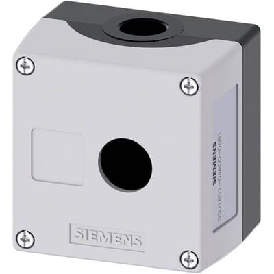 Siemens 3SU1851-0AA00-0AB1 3SU18510AA000AB1 Lege behuizing 1 inbouwplaats, Voor bodembevestiging (Ø x h) 22.5 mm x 64 mm Zonder markering Grijs 1