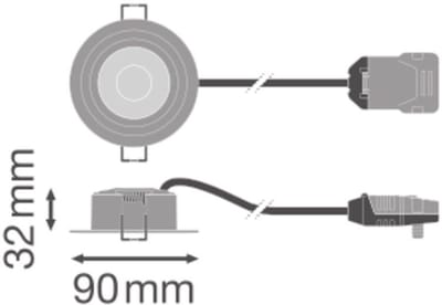 Ledvance Spot Combo Fire Rated FIX Wit 5W 560lm 60D - 840 Koel Wit | Zaagmaat 70 - IP65 - Dimbaar