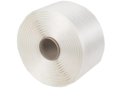 Omsnoeringsband Polyester - Verpakking band - Pakketten zekeren - Hoge treksterkte - 19mm 600 meter - Wit