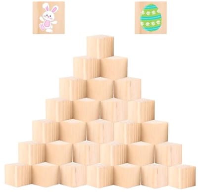 30 Houten Dobbelstenen voor Knutselen - Blanco Onbehandeld 5 x 5 cm - Ideaal voor DIY Projecten