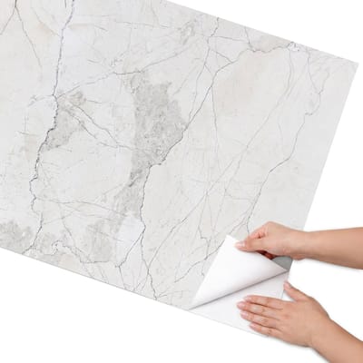 Coloray Meubel Wrap Folie - Wit Meubelfolie - 75x150 cm - Meubel Wrap Folie Marmertextuur - Plakfolie Meubels - Minimalist Meubelfolie - Decoratiefolie Zelfklevend - Slaapkamer decoratie - Texturen