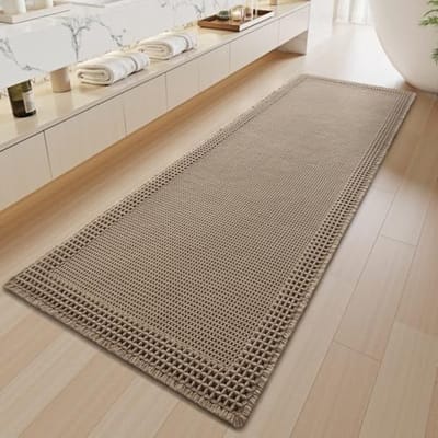 Antislip Wasbare Loper Tapijt voor Lange Halls en Keuken - Bruin 50x150cm