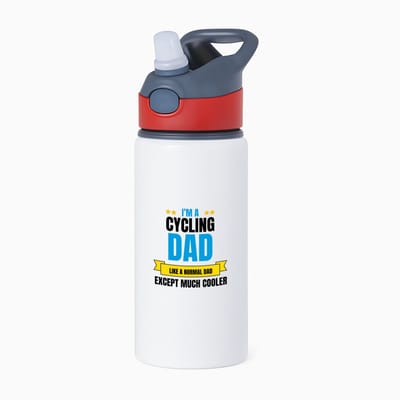 Hacebo® - I'm a cycling dad waterfles met rietje rood - Vader - papa - vaderdag cadeautjes - verjaardagscadeau - gift - kado - water fles - 650ML