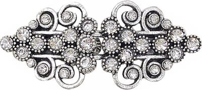 Fako Bijoux® - Vestsluiting Classic - Clip Met Haakje - Vestclip - Vestklem - Klaver Strass - Zilverkleurig