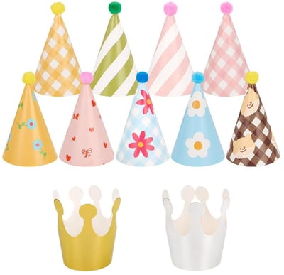 Dailygoods- Verjaardagsfeesthoed 12 Stuks - Conische Feesthoed