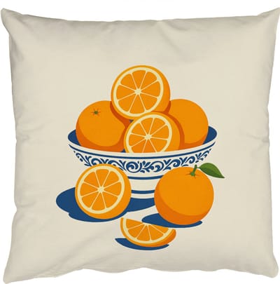 Sierkussens - Kussentjes Woonkamer - 50x50 cm - Schaal - Minimalistisch - Oranje - Sinaasappels