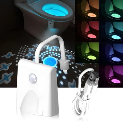 Oplaadbare Toiletlamp met Bewegingsmelder - 16 Kleuren LED Nachtlamp Badkamer