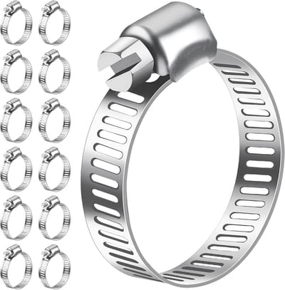 Slangklemmen - Roestvrij Staal - Slang Bevestigen - Verstelbaar Ontwerp - 16-25 mm 12 Stuks - Zilver