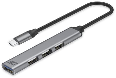 ACT USB-C hub, 3x USB-A 2.0 en 1x USB-A 3.0 AC6425