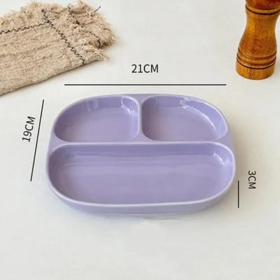 Ontbijt Eenvoudig Keramisch Bord Sieradenschaaltje Drie Vakken Magnetron Fruit Snack Dessertbord Tafelgerei Keukenaccessoires 6 Inches gray
