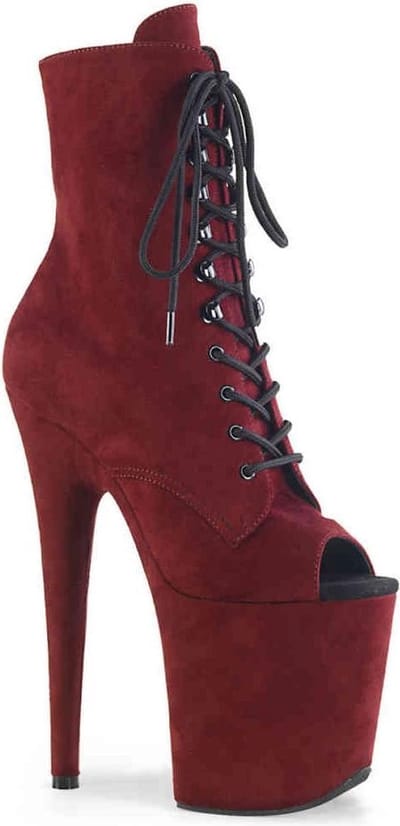Pleaser - FLAMINGO-1021FS Plateau Laarzen, Paaldans schoenen - Paaldans schoenen - 35 Shoes - Bordeaux rood