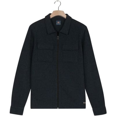 Baileys Vest Sweat Polo Zip Collar Two-Tone Fine Texture Pattern Jacquard Navy / male