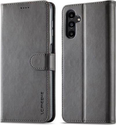 LC.IMEEKE Hoesje - Geschikt voor Samsung Galaxy A55 Hoesje - LC.IMEEKE Luxe Book Case - Grijs