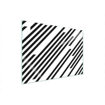 TMK ArtDeko - Snijplank van gehard glas - Beschermplaat voor fornuis - 70x52 cm - Strepen
