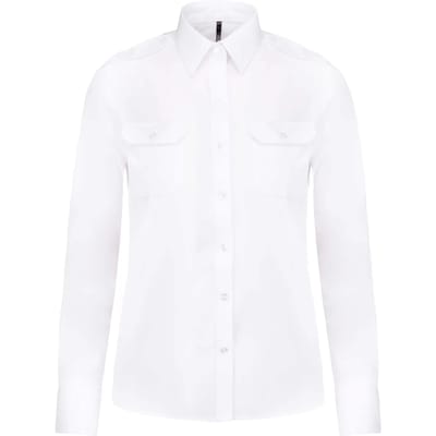 Kariban Damespilootoverhemd lange mouwen K506 - White - L