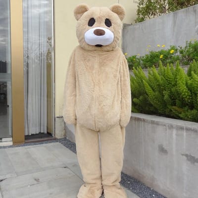 Cosplay Dansende Beer Kostuum Cartoon Pluche Mascotte Outfit Essentieel Voor Podiumoptredens Evenementen En Feesten Draagbaar Op Voorraad 150-160cm beige