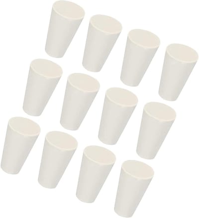 Rubberen Taps toelopende Pluggen - Reageerbuis Stoppers - Laboratorium Gebruik - Vast Afsluiten - 8-13 mm - Wit