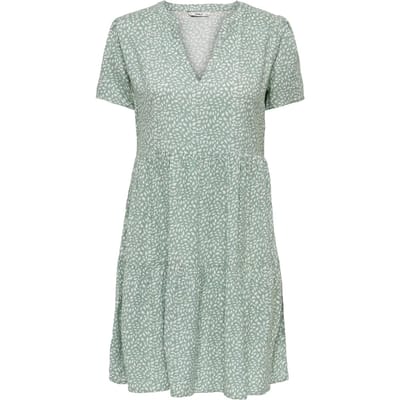Only Mini-jurk - Onlzally Life S/S Thea dress NOOS - XS tot S - voor Vrouwen - groen-wit