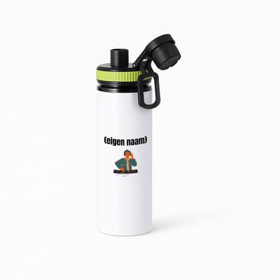Hacebo® - dj jongen waterfles met draaidop groen - Dj - muziekliefhebbers - disc jockey - vinyl - verjaardag - cadeau - kado - water fles - 850ML