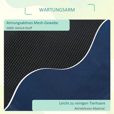 HAUSS SPOLE Dierenmand – Verhoogd Ligbed 76 x 61 x 18 cm – Oxford-Stof en Stalen Frame – Blauw – Voor Binnen en Buiten – Ventilerend