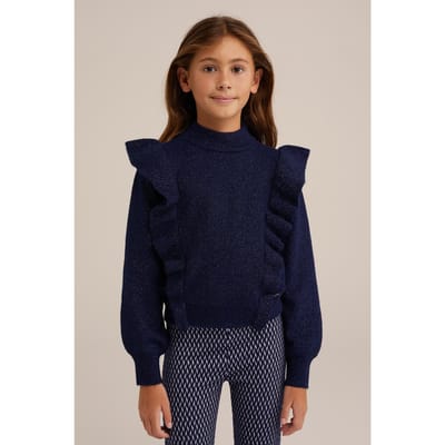 WE Fashion Knitted Pullover Dark Blue Taglia: 146/152 | Maglioni Outlet | Unisex | Blu