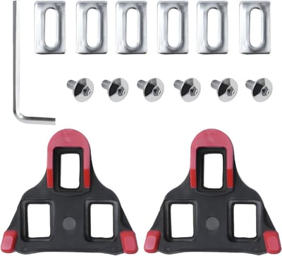 SPD Cleats voor racefiets en triatlon, reserveset voor pedalen, compatibel met SH10, SH11, SH12, zwart-rood, fietspedaalaccessoires voor optimale grip en prestaties