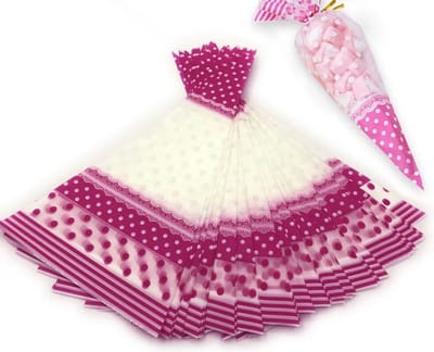 akyol - 15 langwerpige puntzakken - paars - zakjes voor snoep- verjaardag- snoepzakjes - uitdeelzakken - 17x33 cm - fruit - koekzakjes - snoepzak - feestje - snoep - kado