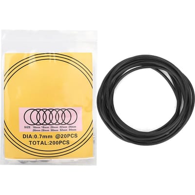 200 stuks O-ring Waterdichte Rubberen Afdichting Horloge Achterdeksel Afdichtingsringen Reparatiegereedschap(0,7 mm ) yellow