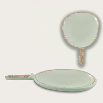 Arca TIERRA Sand - Melamine serveerbord met handvat 37x26x4cm – licht in gewicht – makkelijk stapelbaar – voor binnen en buiten