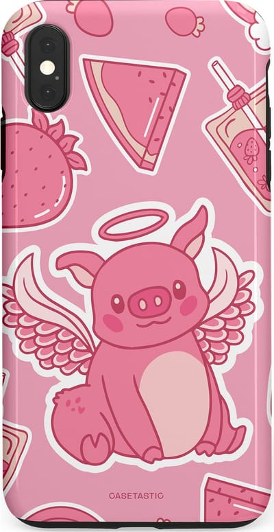 Casetastic Hoesje Geschikt voor Apple iPhone Xs Max - Stijlvolle Beschermende Duo-layer Case - Varken vleugels
