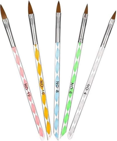 5 Stks Nagel Kunst Borstel Acryl Art Line Borstels UV Gel Carving Pen Penseel Set Manicure Salon Gereedschap Nagel Dotting Pen Tool voor Vrouwen Meisjes