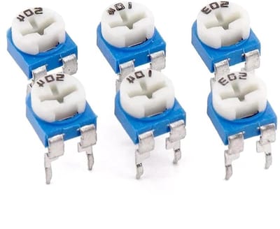 Variabele Weerstand - Trimpot Potentiometer - Elektronische Projecten - Koolstoffilm Technologie - 13 Waarden - Wit Blauw