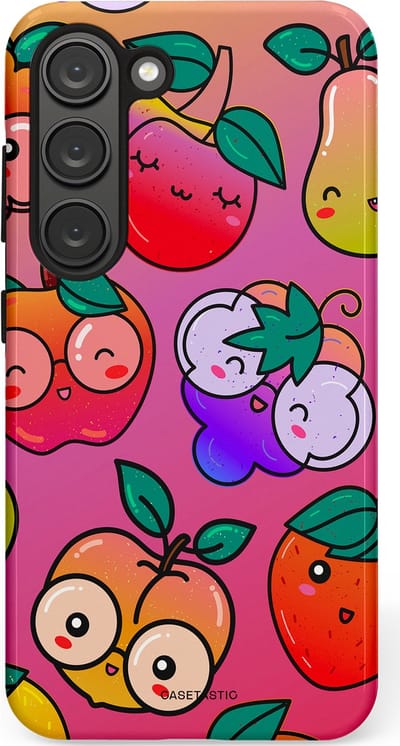 Casetastic Hoesje Geschikt voor Samsung S23 - Stijlvolle Beschermende Duo-layer Case - Fruitige Grapjes