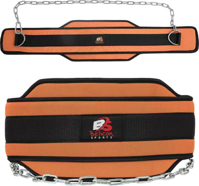 Neopreen Dipping Belt Gewichthefgordel Gym Belt Oefenriem Zware ketting - oranje