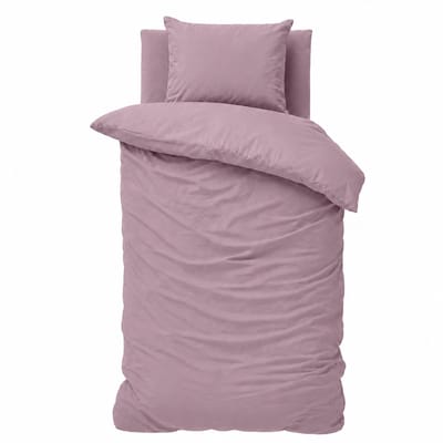 Decoware Dekbedovertrek Uni 140x220 cm - Roze - Katoen - Met Kussensloop - Eenpersoons