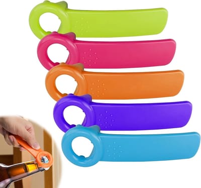 Set van 5 Plastic Potjes met Handmatige Opener - Glad Oppervlak, Geschikt voor Keuken, Bar en Kamperen, Ideaal voor Barbecue en Bewaren van Voedsel