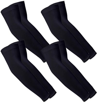 Dailygoods- Armwarmers UPF 50+ - 4 Paar - Bescherming tegen UV-straling - Bescherming tegen kou - Voor sport zoals basketbal/voetbal - Lichtgewicht materiaal - Zonnebescherming