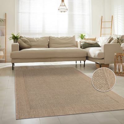 Paco Home Binnen- en buitenvloerkleed, terras en balkon, weerbestendig effen met structuur 200x290 cm
