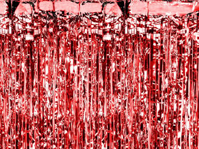 PartyDeco - Deurgordijn Rood (0,90 x 2,5 m)