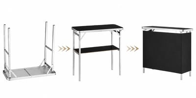 SmartLiving.Store - Bartafel - Tuintafel - Inklapbare tafel - Vouwtafel - Draagbaar - Met hoes - 80x40x95 - Zwart