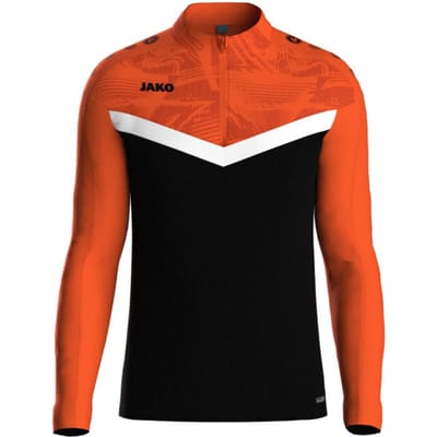 Jako Iconic Ziptop Heren - Zwart / Fluo Oranje | Maat: S