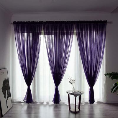 Voile Gordijn Panelen - Raamdecoratie Stof - Woonkamer Aankleden - Veelzijdige Plooi Stijl - 1 x 2.7m - Druivenpaars