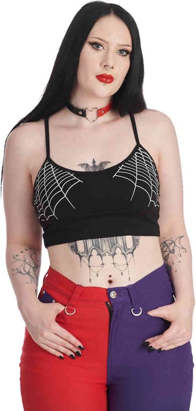 Banned - Deadly Nights Crop top - XS - Zwart