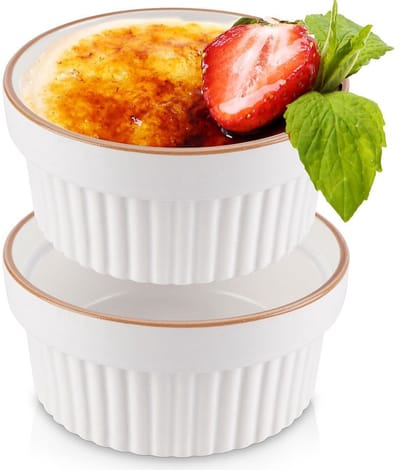 Excellent Houseware - Porseleinen Ovenschaaltjes - Wit - 11 cm - 275 ml - Set van 2