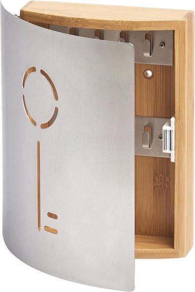 Sleutelkast voor 8 sleutels met RVS deurtje 22 x 25 cm - Huisbenodigdheden - Sleutels ophangen - Sleutelrekje