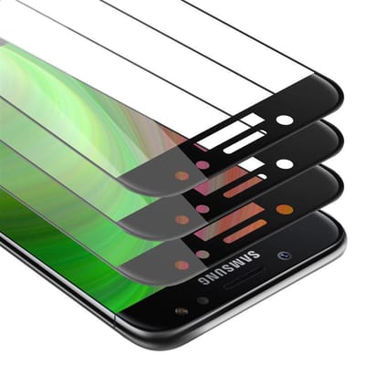 Cadorabo 3x Screenprotector geschikt voor Samsung Galaxy J5 2017 Volledig scherm pantserfolie Beschermfolie in TRANSPARANT met ZWART - Getemperd (Tempered) Display beschermend glas in 9H hardheid met 3D Touch